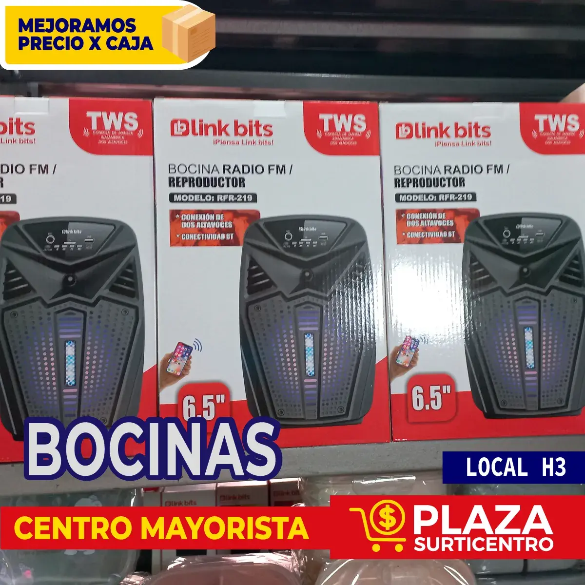 bocinas plaza surticentro